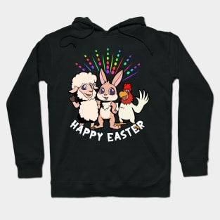 Easter bunny lamb and hen - Happy Easter Hoodie